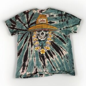 Sullen Art Graphic Tee T-shirt Tie Dye Men's 2XL Hawauuab‎ skeleton black teal